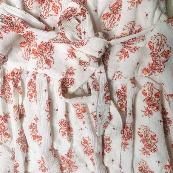 Free People Overall Skirt Sz 4 Small Mini Floral Jumper NWOT Babydoll Romper - Picture 4 of 7